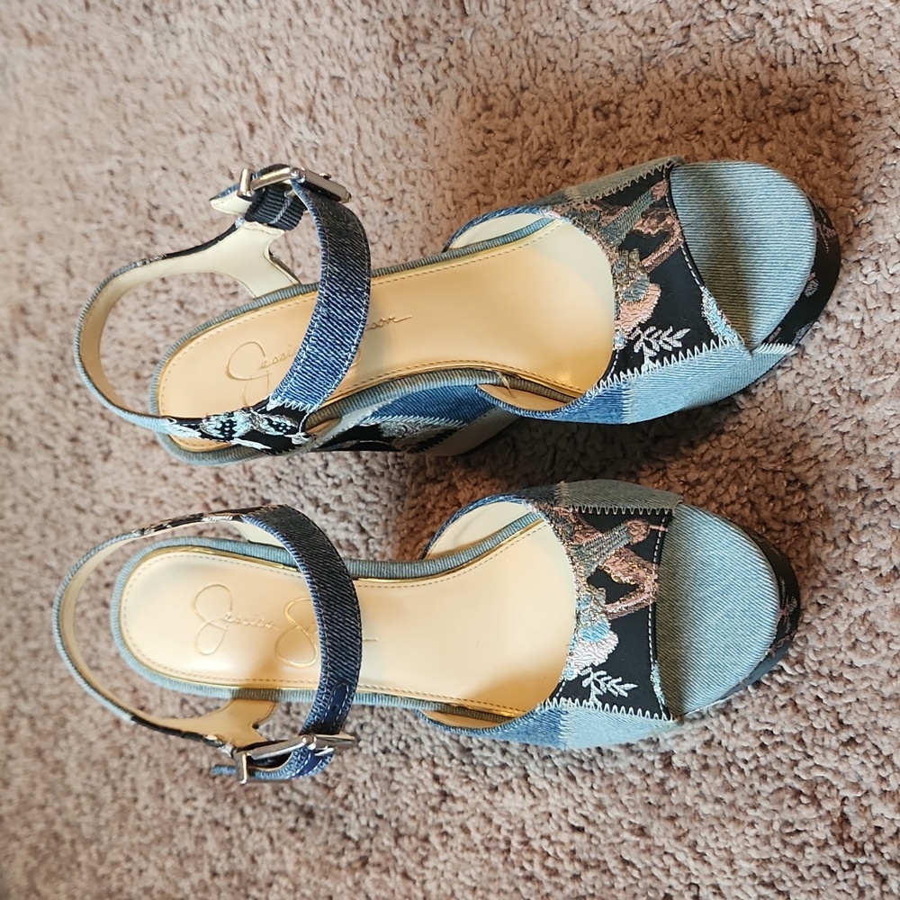Jessica Simpson patchwork wedge sandal